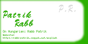 patrik rabb business card